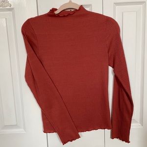 Thrifted Rustic, orange turtle neck